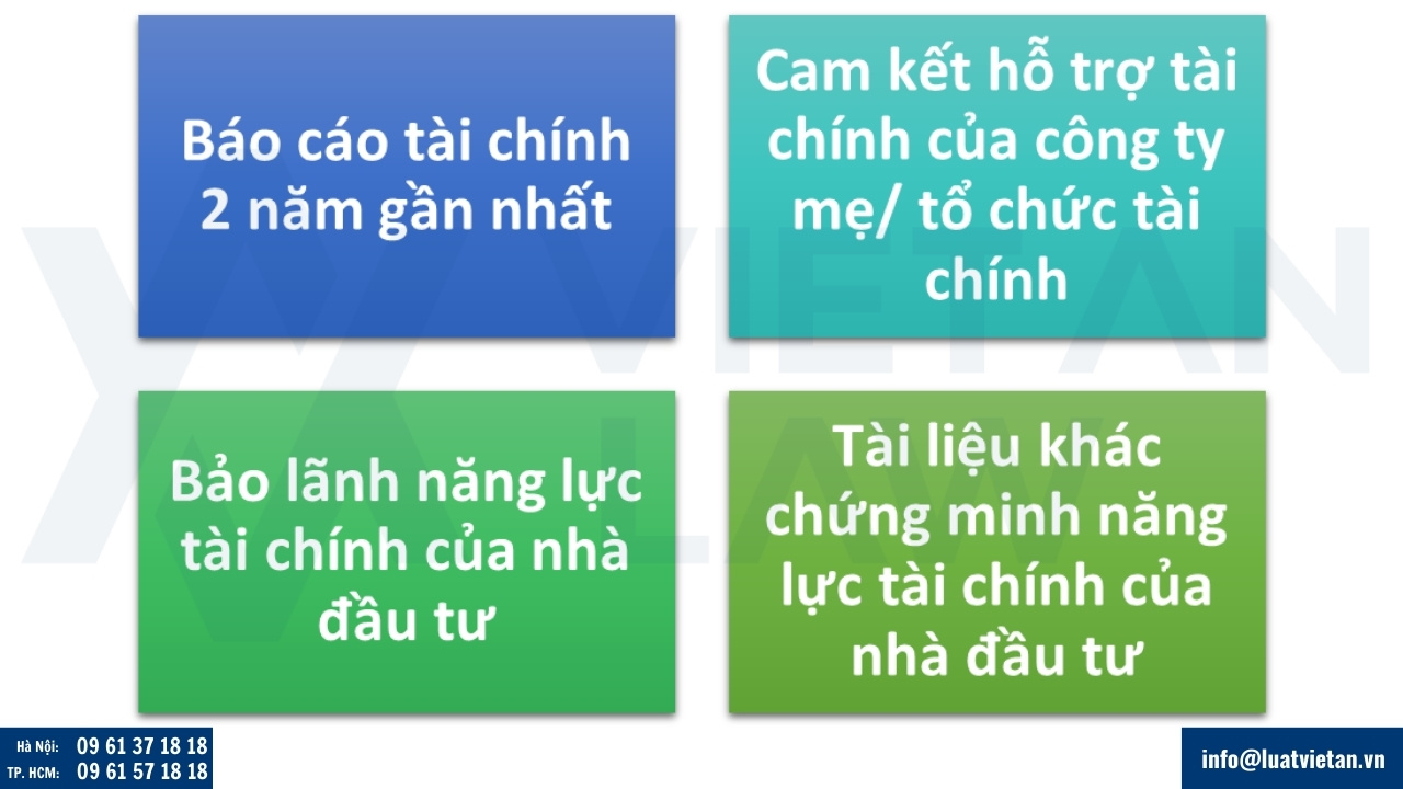 Tài liệu chứng minh năng lực tài chính của nhà đầu tư