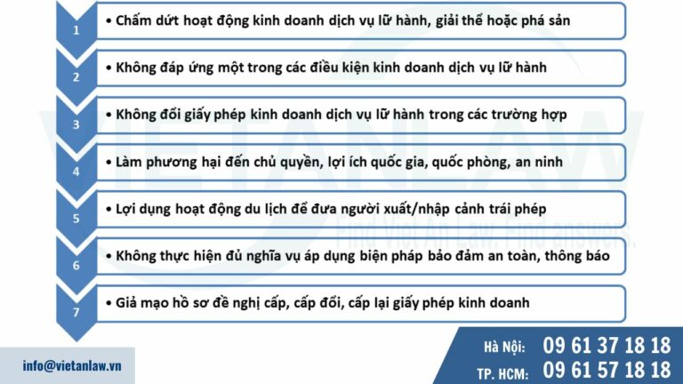 Các trường hợp thu hồi Giấy phép lữ hành quốc tế