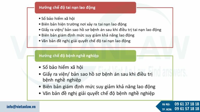 Hồ sơ hưởng chế độ tai nạn lao động, bệnh nghề nghiệp