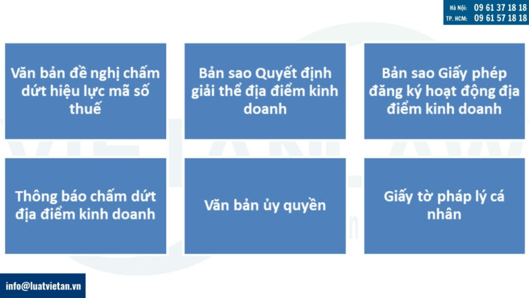 Hồ sơ chấm dứt địa điểm kinh doanh