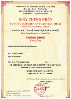 Đăng ký nhãn hiệu phụ gia thực phẩm