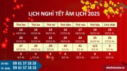 Lịch nghỉ tết âm lịch 2025