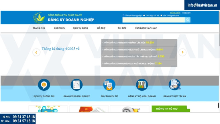 Truy cập website chính thức để đăng ký thành lập công ty tại Việt Nam