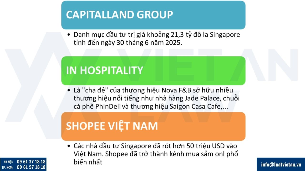 Một số doanh nghiệp Singapore lớn tại Việt Nam