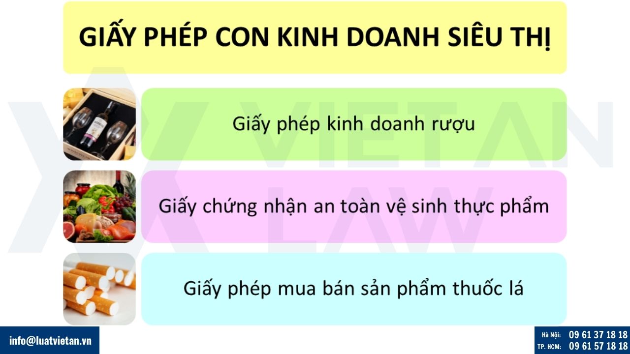 Một số loại giấy phép con khi thành lập công ty kinh doanh siêu thị