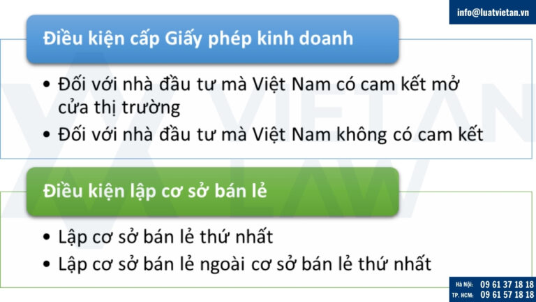 Điều kiện để được cấp Giấy phép kinh doanh đống thời với Giấy phép lập cơ sở bán lẻ