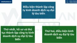 Điều kiện thành lập công ty kinh doanh dịch vụ đại lý tàu biển