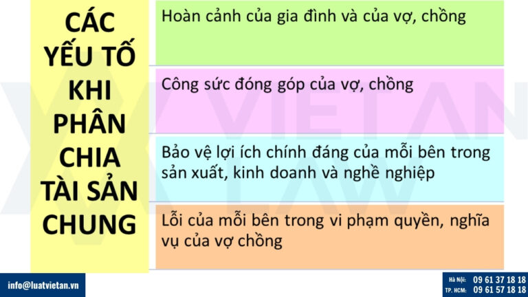 phân chia tài sản chung khi ly hôn