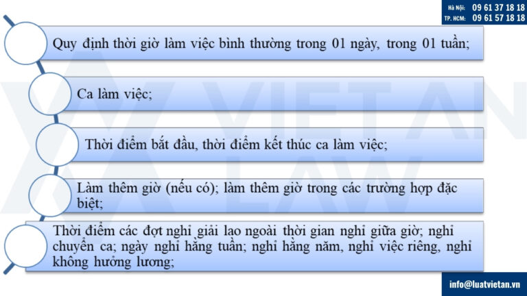 Nội quy lao động quy định về biểu thời giờ làm việc của người lao động