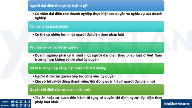 Các nội dung liên quan đến người đại diện theo pháp luật
