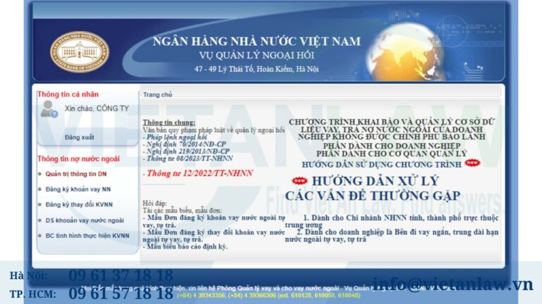 Đăng nhập tài khoản vụ quản lý ngoại hối