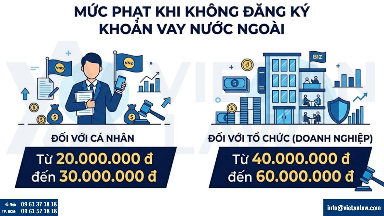 Mức phạt khi không đăng ký khoản vay nước ngoài