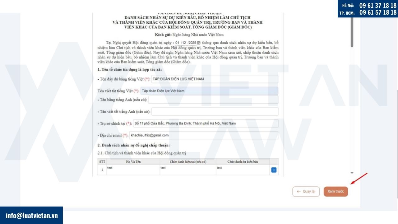 Xem trước hồ sơ đăng ký khoản vay nước ngoài