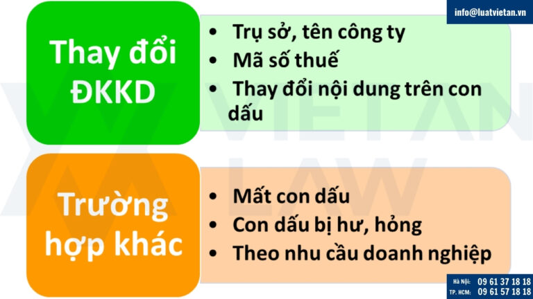 Những trường hợp doanh nghiệp khắc lại con dấu