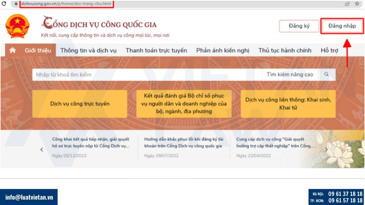 đăng nhập nộp hồ sơ BHTN online