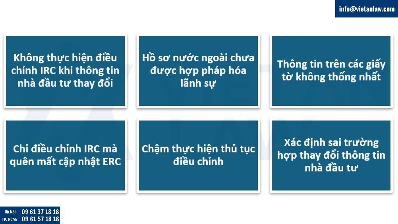 Lỗi thường gặp khi điều chỉnh giấy chứng nhận đầu tư