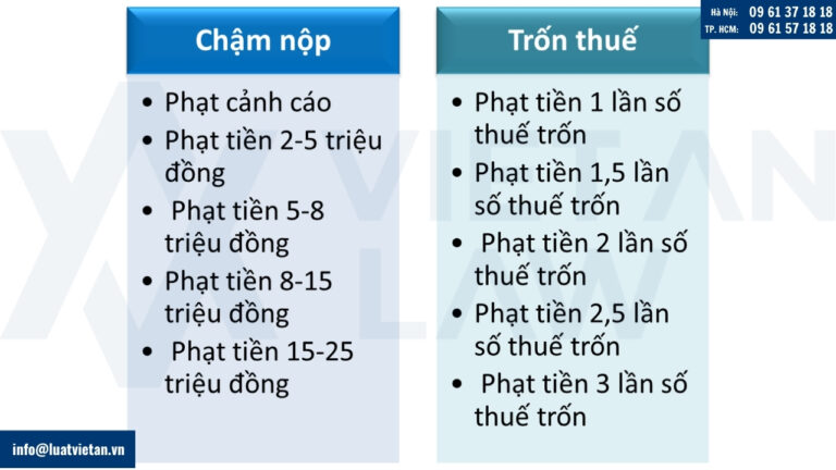 Các mức phạt khi công ty không kê khai thuế