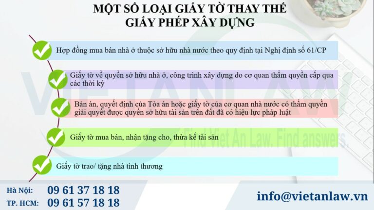 Giấy tờ thay thế giấy phép xây dưng