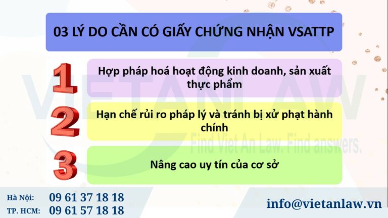 Tại sao cần có giấy chứng nhận vệ sinh an toàn thực phẩm