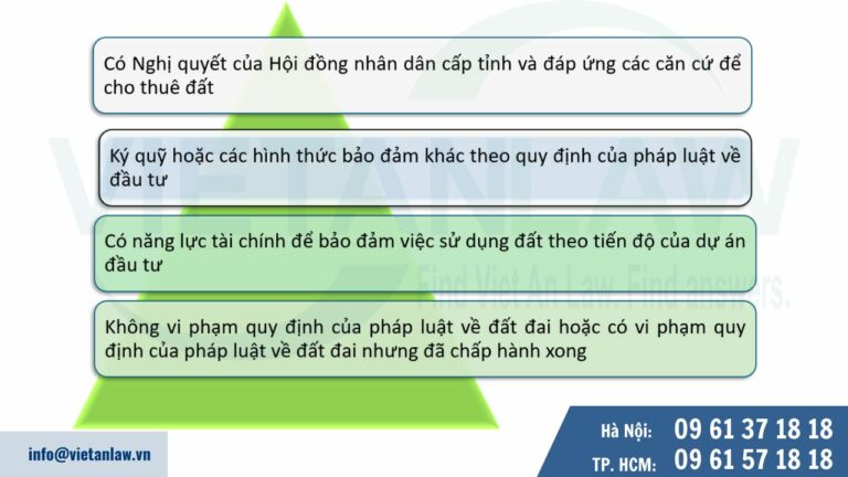 Điều kiện công ty FDI được nhà nước cho thuê đất để thực hiện dự án đầu tư 