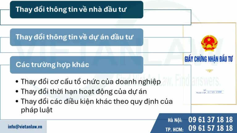 Trường hợp nào cần điều chỉnh Giấy chứng nhận đăng ký đầu tư tại Ban Quản lý khu công nghiệp