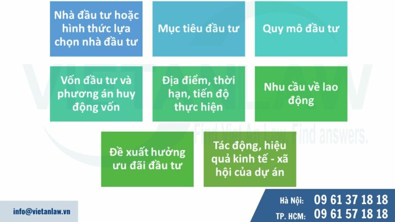 Nội dung chính của đề xuất dự án đầu tư công ty vốn nước ngoài