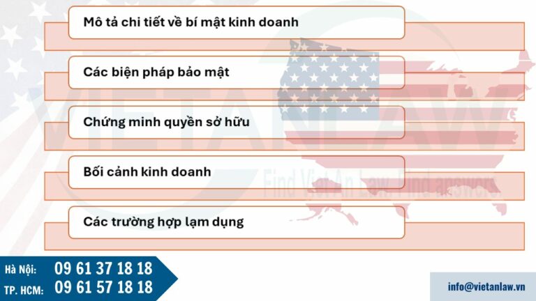 Danh mục tài liệu để đăng ký bảo vệ bí mật kinh doanh tại Mỹ