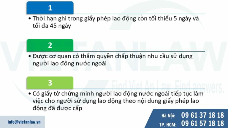 Điều kiện được gia hạn giấy phép lao động