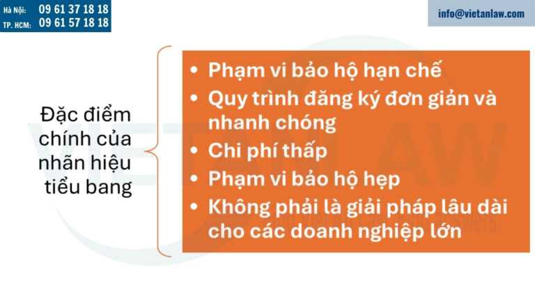 Đặc điểm chính của nhãn hiệu tiểu bang