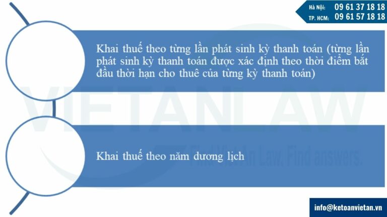 Kỳ kê khai thuế cho thuê tài sản cá nhân trực tiếp kê khai thuế với Cơ quan thuế