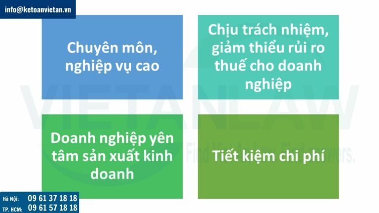 Lý do nên sử dụng dịch vụ kế toán thuế của Đại lý Thuế Việt An