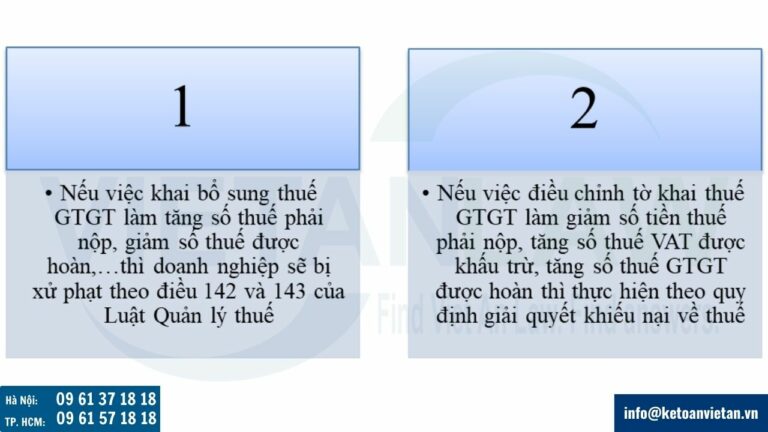 Trường hợp điều chỉnh tờ khai thuế GTGT