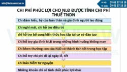 Các chi phí phúc lợi cho người lao động được tính chi phí thuế TNDN