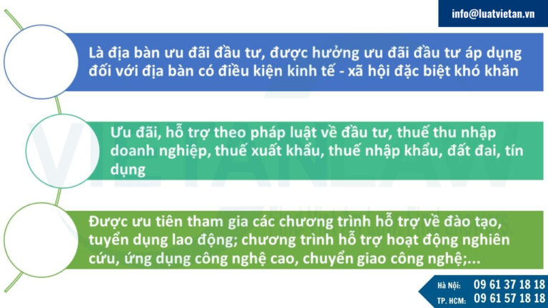 chính sách ưu đãi, hỗ trợ đầu tư đối với các dự án đầu tư vào khu công nghệ cao