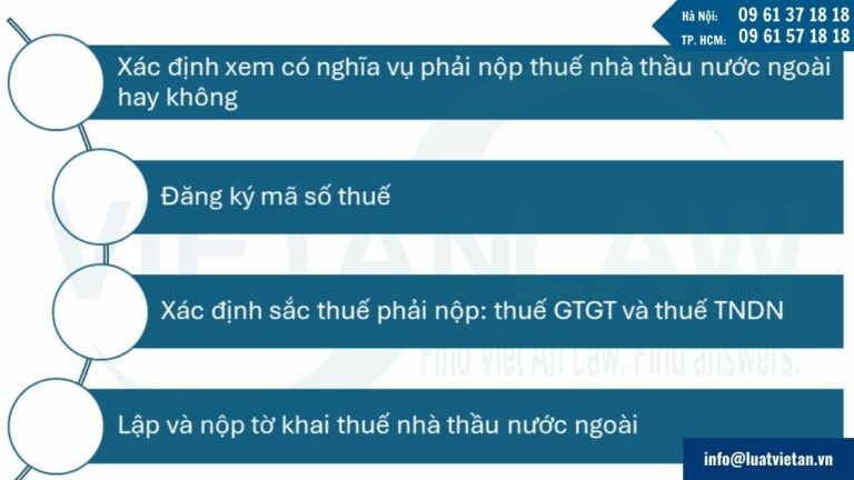 Các bước kê khai thuế nhà thầu nước ngoài