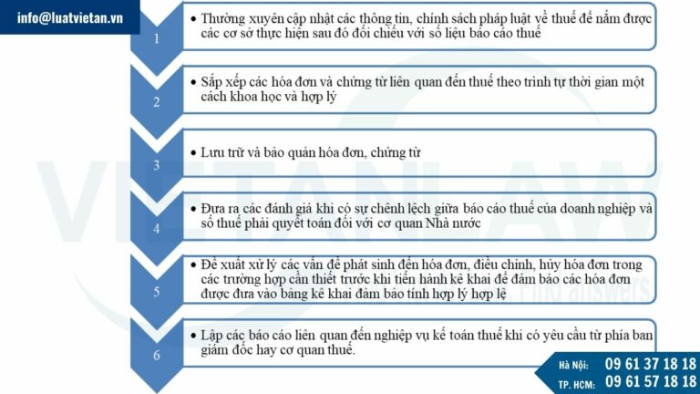 Công việc của kế toán thuế