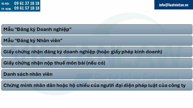 Danh mục tài liệu các giấy tờ cần chuẩn bị để đăng ký NSSF