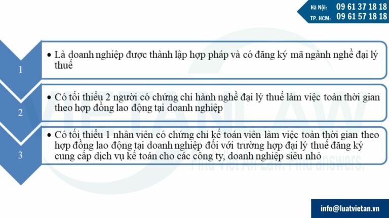 Điều kiện để được cấp giấy phép đại lý thuế