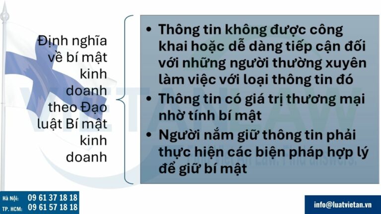 Định nghĩa về bí mật kinh doanh tại Phần Lan theo Đạo luật Bí mật kinh doanh