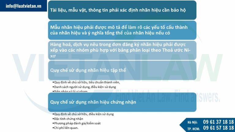 Yêu cầu đối với đơn đăng ký nhãn hiệu