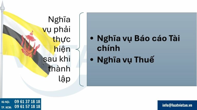 nghĩa vụ thuế và báo cáo tài chính sau khi thành lập công ty tại Brunei