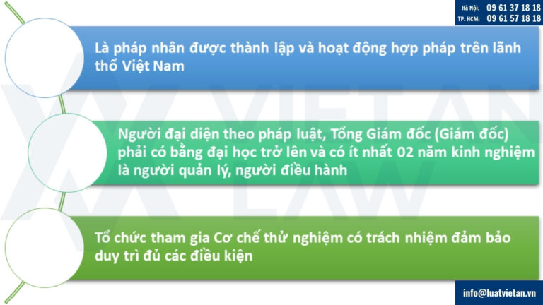 Điều kiện và tiêu chí tham gia Cơ chế thử nghiệm