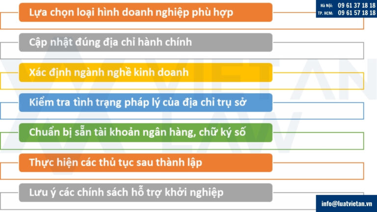 Một số lưu ý khi thành lập công ty