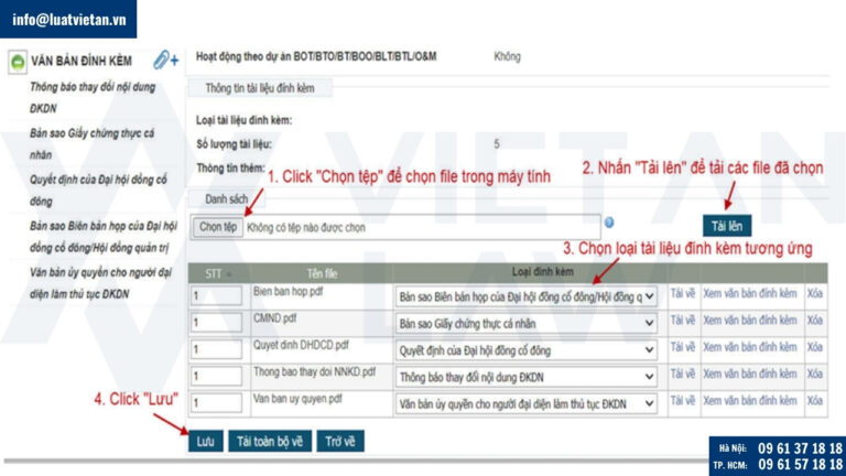 Tải các file tài liệu đính kèm đăng ký kinh doanh trên dịch vụ công