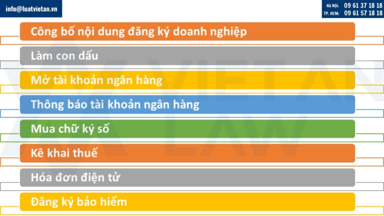 Các thủ tục sau khi thành lập công ty ở phường Cầu Giấy