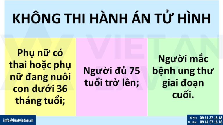 Trường hợp không thi hành án tử hình