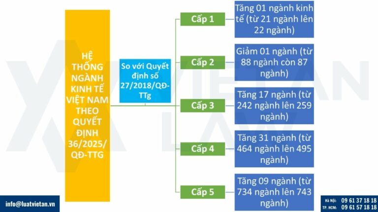 Cập nhật thay đổi về ngành nghề kinh tế theo Quyết định mới số 36/2025/QĐ-TTg