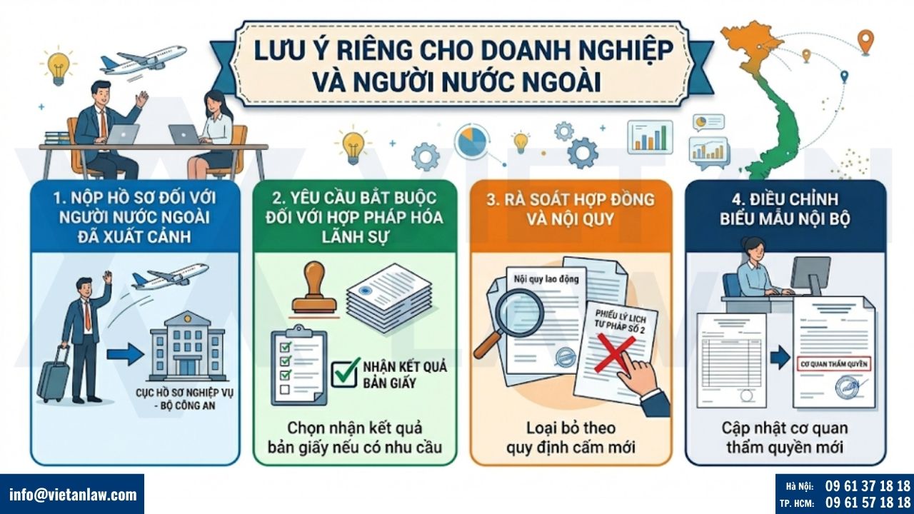 Lưu ý riêng cho doanh nghiệp và người nước ngoài về Lý lịch tư pháp